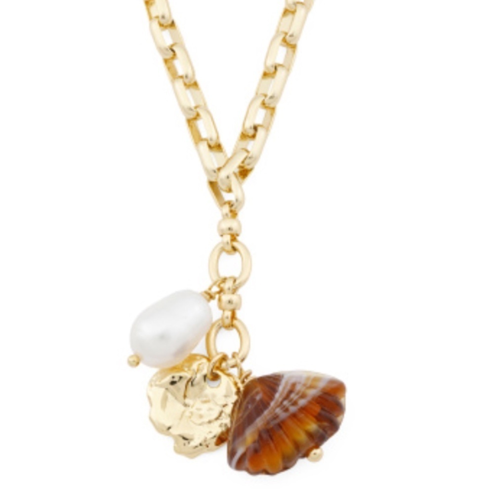 NWT 14 kt Gold Plated MIGNONNE GAVIGAN Cinzia Shell Necklace